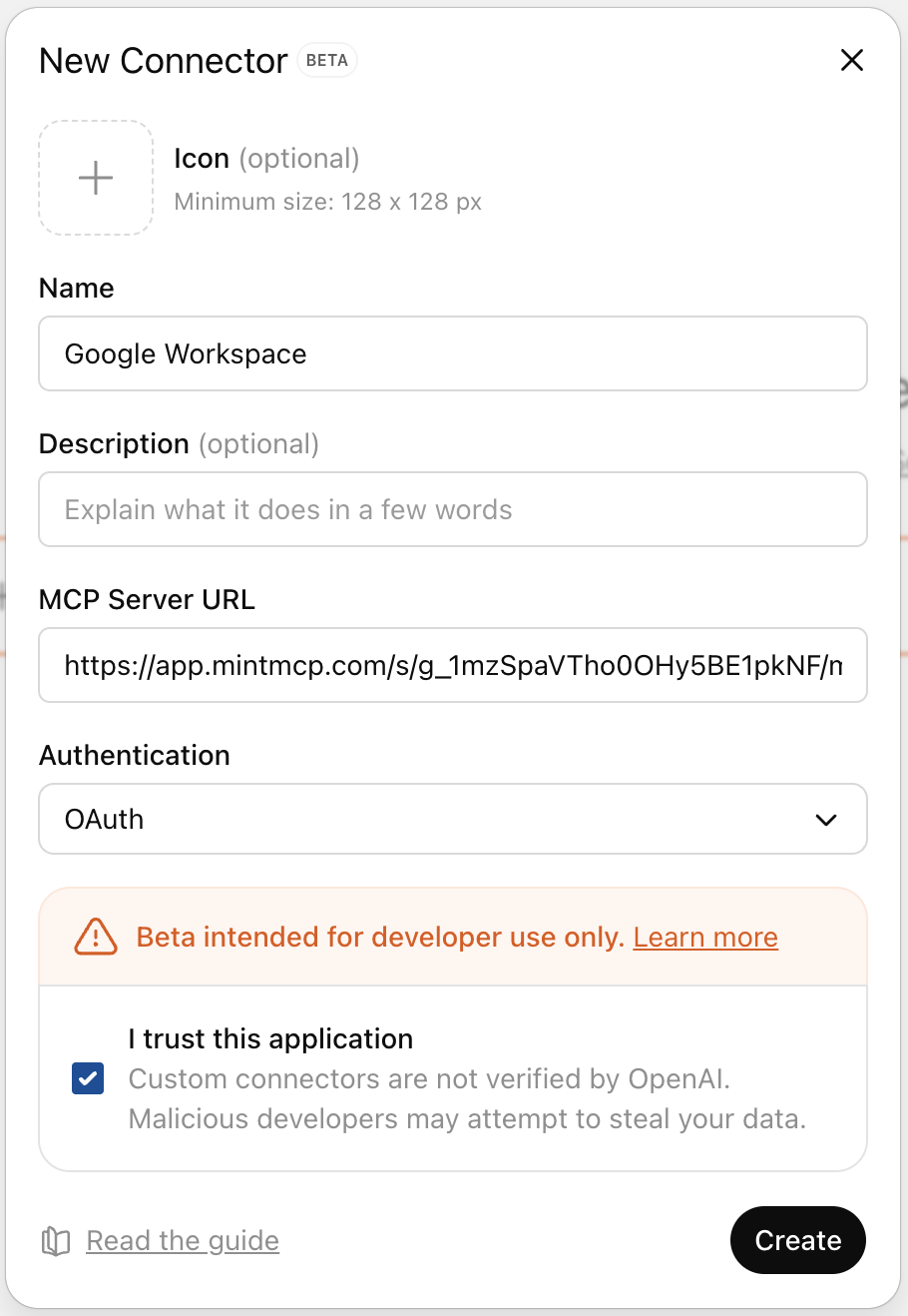 Create MCP connector in ChatGPT